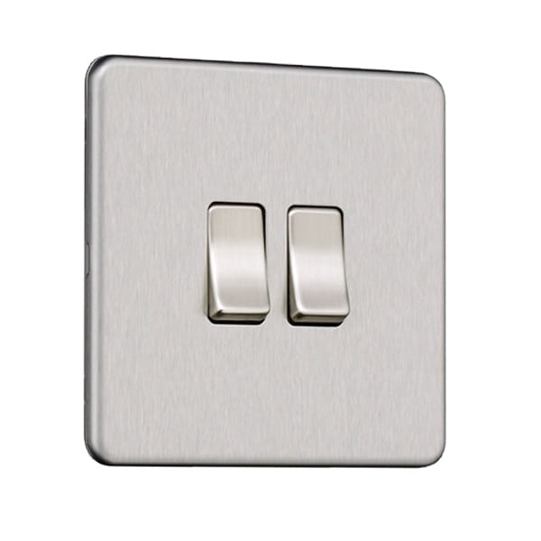 Slimline Screwless 2G Light Switch