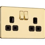 Flat Plate Screwless 2G DP Switched Double Socket