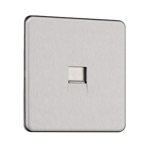 Slimline Screwless 1G Single Master Telephone Socket