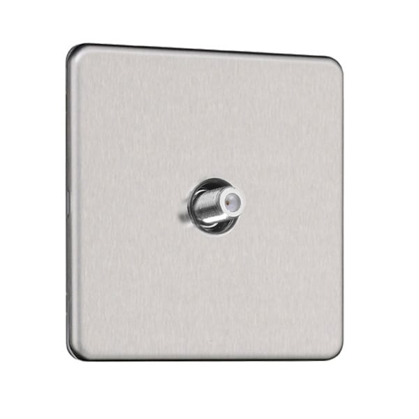 Slimline Screwless 1G Satellite Socket