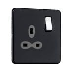 Slimline Screwless 1G DP Switched Single Socket