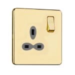 Slimline Screwless 1G DP Switched Single Socket