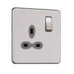 Slimline Screwless 1G DP Switched Single Socket