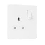 Slimline Screwless 1G DP Switched Single Socket