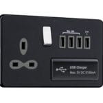 Flat Plate Screwless 2G DP Switched Double Socket