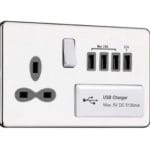 Flat Plate Screwless 2G DP Switched Double Socket