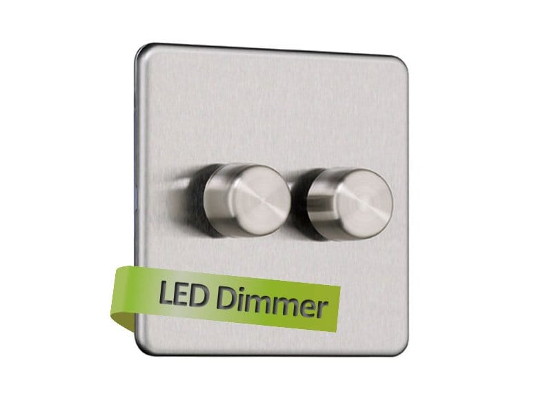 Slimline Screwless 2G 2 way 250W Universal LED Dimmer Switch (Leading Edge)