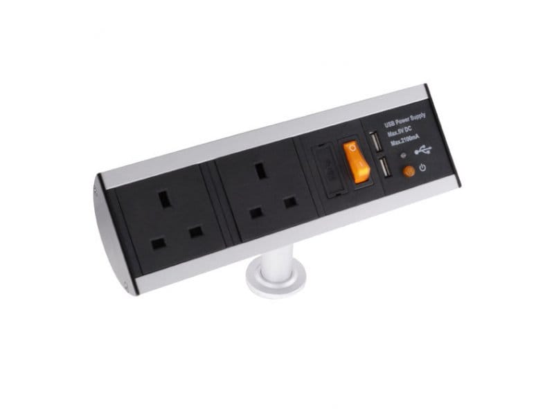 Stand Alone USB Power Station – with 2 socket and Dual USB charger