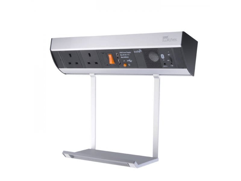 Power station with hanging tray – 2 x BS socket , Dual USB charger, Bluetooth Audio