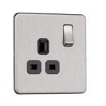 Flat Plate Screwless 1G DP Switched Single Socket