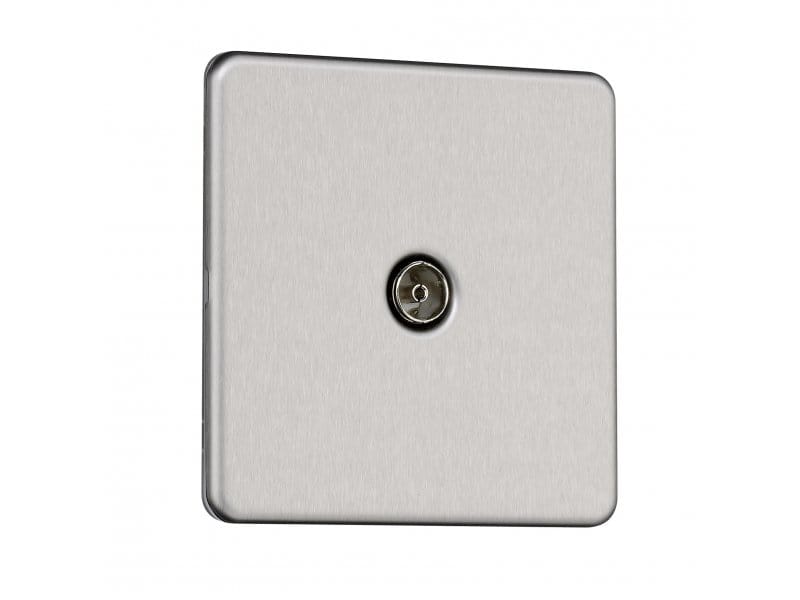 Slimline Screwless 1G Single TV Aerial Socket