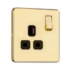 Flat Plate Screwless 1G DP Switched Single Socket