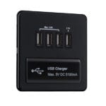 Flat Plate Screwless 1G DP Switched Single Socket