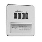 Flat Plate Screwless 1G DP Switched Single Socket