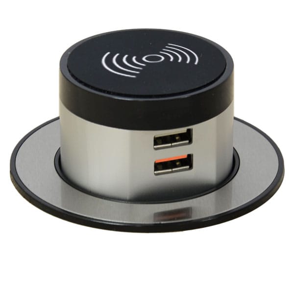 Wireless Pop Up Charger with Dual USB-A Outlets (Single USB-A Quick Charger)