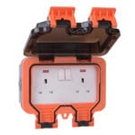 Weather Proof 2G 13A Double Pole Switched Socket