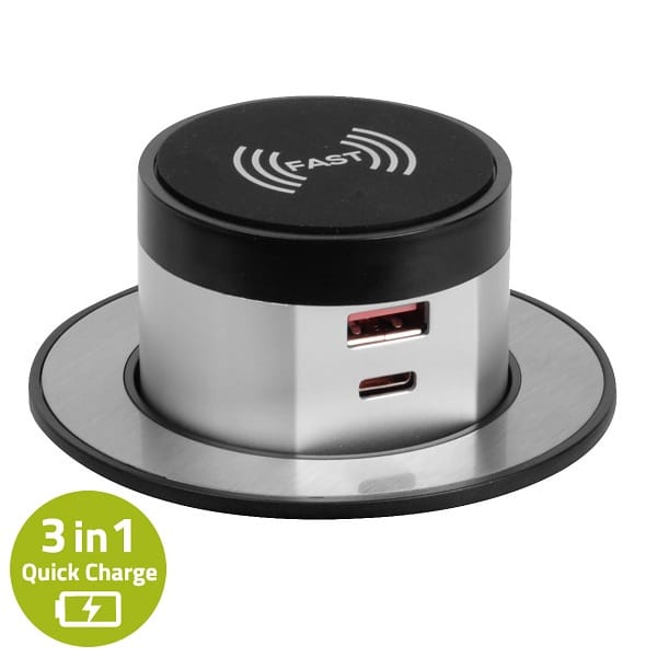 Pop Up wireless 3 in 1 quick charger