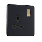 Slimline Screwless 1G DP Switched Single Socket