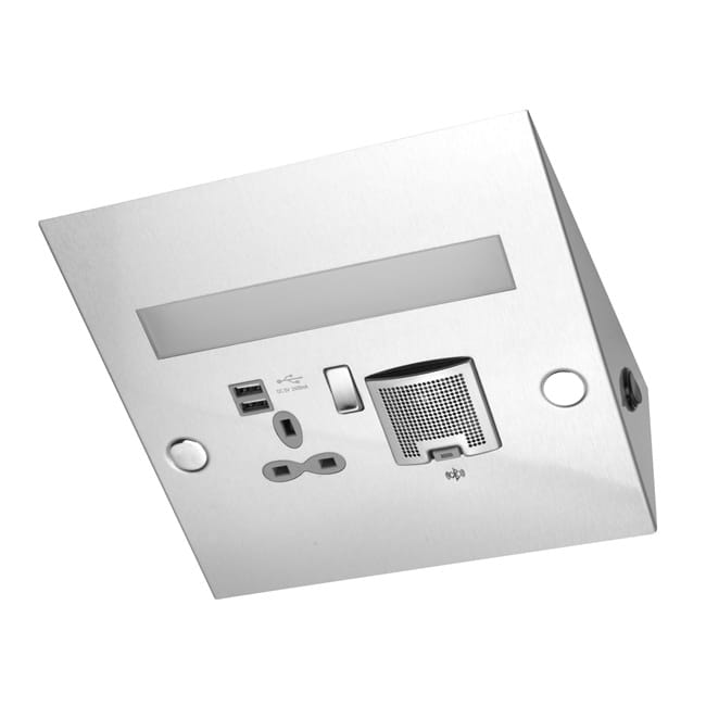 USB Power Station (Under Cabinet) with BS Socket, Dual USB-A charger, bluetooth speaker and LED Light