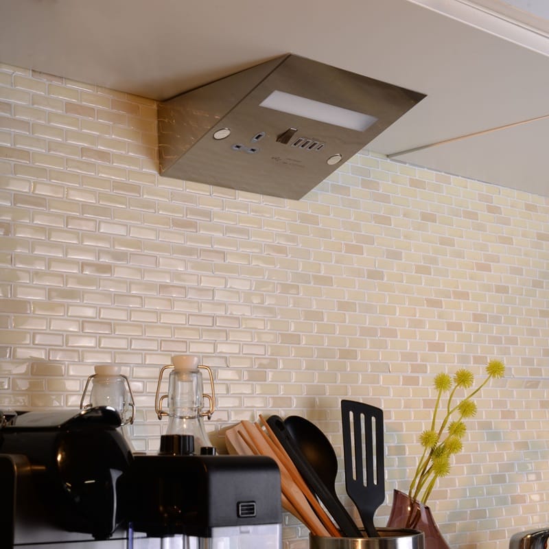 USB Power Station (Under Cabinet) with BS Socket, Quad USB A+C Charger and LED Light