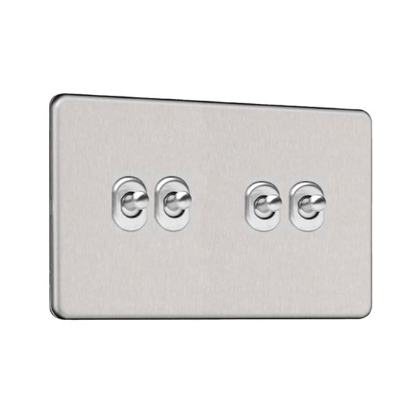 Slimline Screwless 4 Gang Toggle Switch