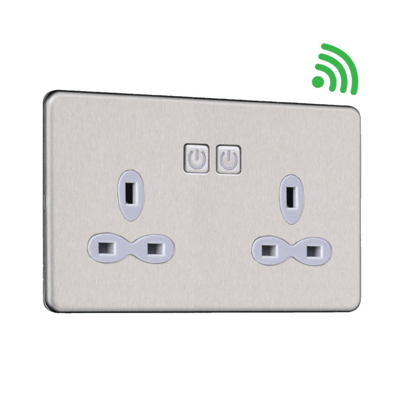 Slimline Screwless 13A 2G Smart Socket Outlet